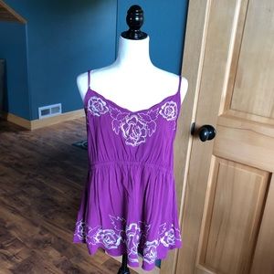 Pink floral tank top